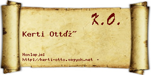 Kerti Ottó névjegykártya